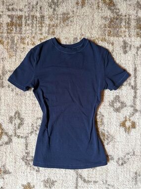 Skims Cotton Jersey T-shirt Size XXS in Navy